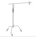 NEEWER Pro 100% Metal C-Stand Light Stand with Wheels, Max. Height 10.8ft/330cm Adjustable Reflector Stand with 4ft/120cm Boom Arm & 3 Pulleys for Photo Studio Video Reflector, Monolight, etc