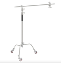 NEEWER Pro 100% Metal C Stand Light Stand with Wheels, Max. Height 10.8ft/330cm Adjustable Reflector Stand with 4ft/120cm Boom Arm & 3 Pulleys for Photo Studio Video Reflector, Monolight, etc