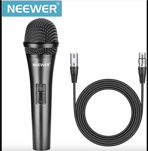 Neewer Cardioid Dynamic Microphone with XLR Male to XLR Female Cable, Rigid Metal Construction for Professional Musical Instrument Pickup, Vocals, Broadcasting, Speech, Black (NW-040)