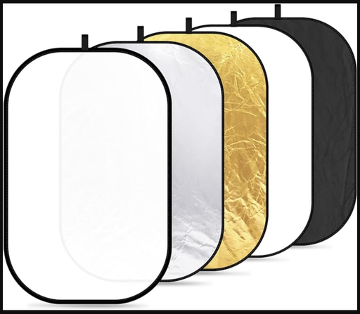 NEEWER 47"x71"/120x180cm Light Reflectors for Photography, Portable 5 in 1 Collapsible Multi Disc with Bag - Translucent, Silver, Gold, Black, White Diffuser for Studio and Outdoor Lighting
