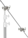 Neewer Extension Grip Arm Boom Arm with 2 Pieces Grip Heads - 50 inches/127 Centimeters Aluminum Alloy Construction for Light Stand,Reflector and Other Equipment for Studio Video Photography(Silver)