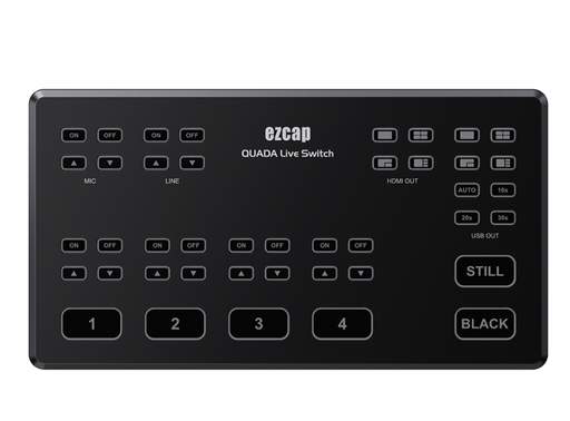 ezcap328 QUADA Live Switch 4 Channels HDMI to USB-C Video Capture Live Stream Video Switcher