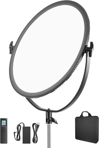 NEEWER LED Two-Tone Studio Round Lighting, Ultra Thin Studio Edge Flapjack Light, 45.5 cm 70W Dimmable Portrait Light with Power Supply/2.4G Wireless Remote Control (Battery/Light Stand Not Included)(10100900)