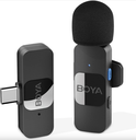 BOYA BY-V10 USB-C Wireless Microphone,Mini Lapel Mic with Noise Cancelling Compatibale with Android/Type-C Smartphone Recording