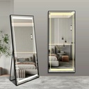 Arched floor mirror freestanding hairdressing rectangle full length mirror with led light