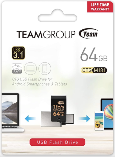 TeamGroup 64GB USB 3.2 & USB-C Flash Drive - OTG M181
