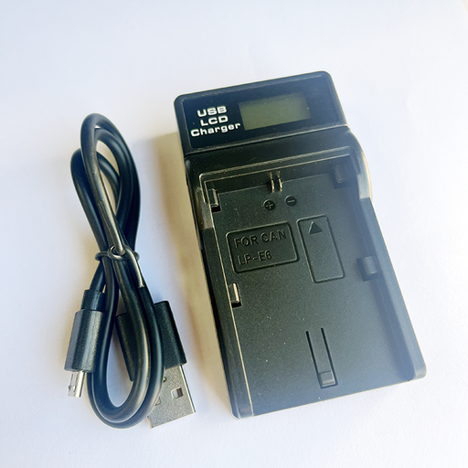 USB LCD Charger for Canon battery LP-E6