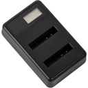USB LCD Dual Charger for Canon NB-6L Batteries