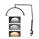 HD-M3X Desktop LED Video Light Half Moon Shaped Fill Light Dimmable with C-Clamp Table Mount for Makeup 16 inch 20W