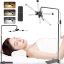 HD-M26X Led Star Light Rundour for Eyelash Extension, Makeup, 3200-5600k Filming & Photography Standing Lamp with Phone Holder, 360° Rotation Lash Light,Black 50W