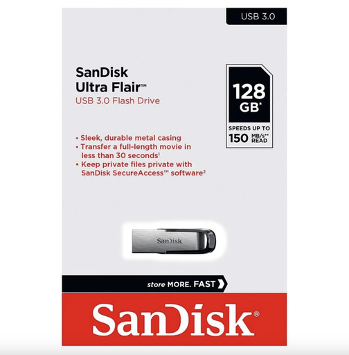 SanDisk Z73 Ultra Flair 128GB USB 3.0 150 MB/s Flash Drive