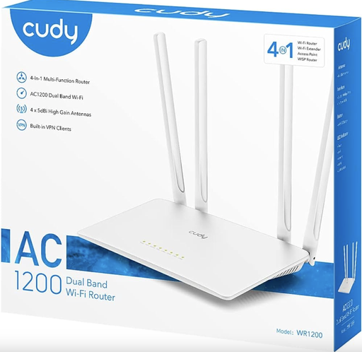 cudy AC1200 Wi-Fi Router, Model: WR1200