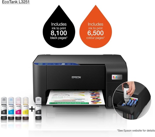 Epson EcoTank L3251 A4 Wi-Fi All-in-One Ink Tank Printer