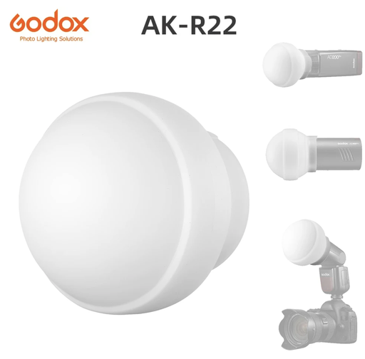 Godox AK-R22 كرة ضوء ناعمة قابلة للطي من السيليكون لفلاش V1