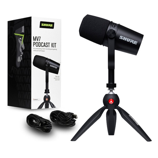 Shure MV7-K Bundle Kit Podcast Microphone (Black)