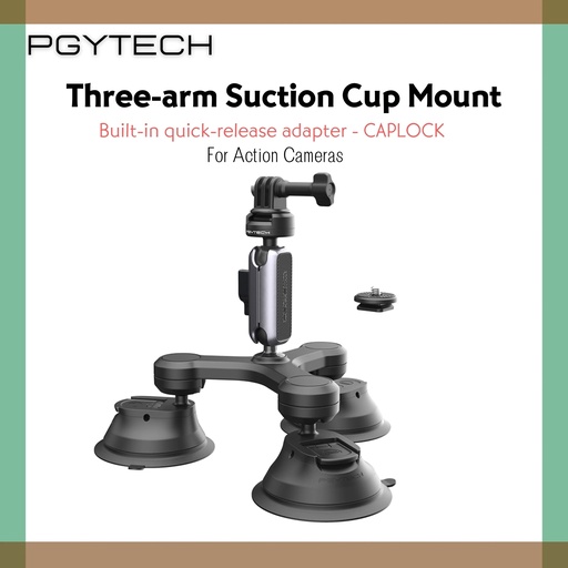 PGYTECH Caplock Three Arm Suction Cup Mount