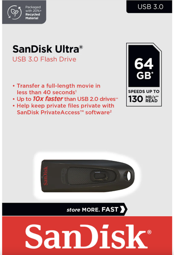 Sandisk Z48 Ultra USB 3.0 64GB SPEED UP TO 130 MB/s